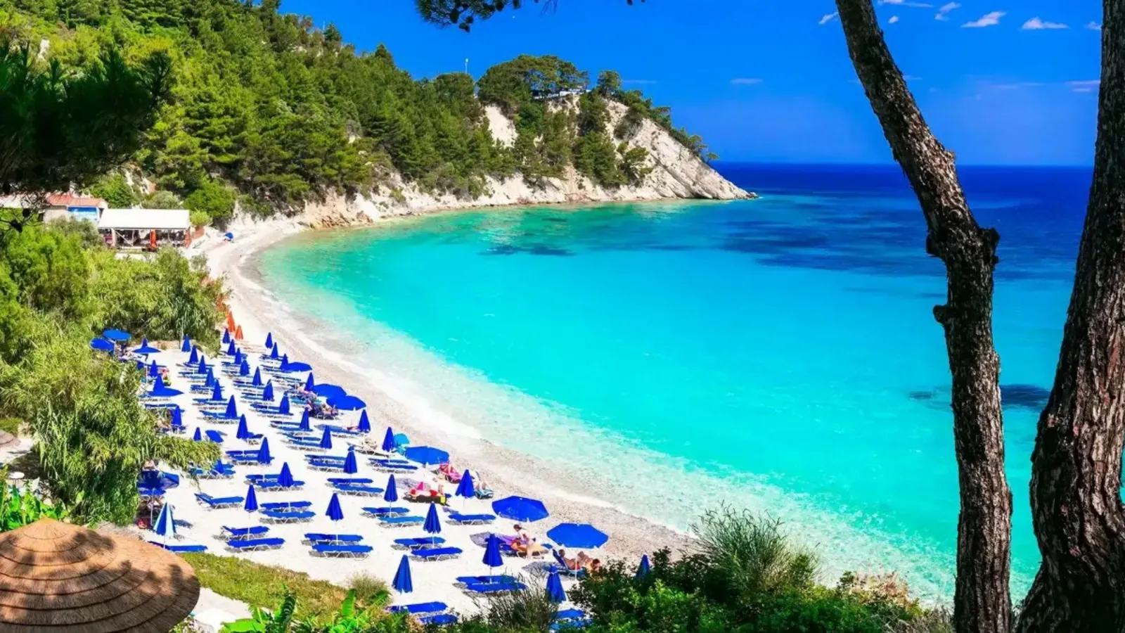 A sea-view hotel and pool on Samos Island